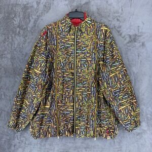 Stash House Bullet Zip Jkt Mens XL Multicolor All Over Print Windbreaker New